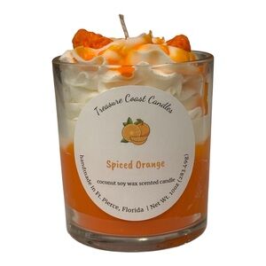Treasure Coast Candles Spiced Orange Scented Candle - Orange & White